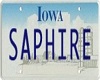 Saphire Licence Plate