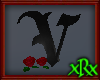 Gothic Letter V Roses