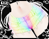 . rainbow denim shorts