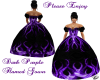 black n purple gown