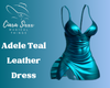 Adele Teal Leather Dress