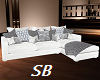 SB* White/Silver Sofa