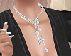 Diamond silver necklace