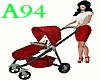 Baby red stroller