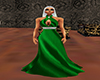 green satin gown