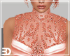 Peach Satin Lace Dress