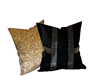 Gold & blk pillows