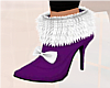 Fuzzy Prple Bow Boots