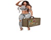 Zoey's Brn suitcase/Pose