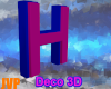H deco 3D pink & blue