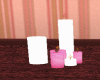 pink and white candles