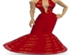 asian red fishtail gown