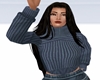 Blue turtleneck sweater