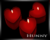 H. 3 Red Heart Candles