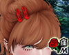 蝶 Red Hairclips