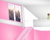 pink white loft cafe