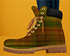 Mixed Plaid Work Boots F