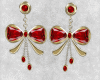 KUK)earrings bow red/gol