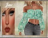 J~BOHO TOP SHEER TEAL ST