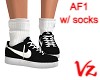 Blk & Wht  AF1 w/socks