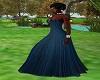 [MzL] Navy Pleated Gown