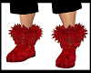 red fur boots/wraps
