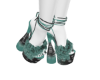 Teal furry heels