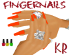 *KR-long Orange Nails