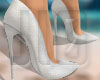 Denim Heels - White