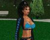 ! Black N Aqua Rose Top
