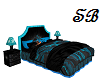 SB* Black&Teal Bed G~