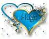 Hugs blue heart