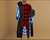 Blue Fur Robe Plaid (M)