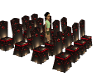 Black/Slv/Red Wed Chairs