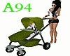 Baby green stroller