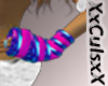 pink and blue armwarmers