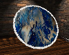Round Rug Blue & White