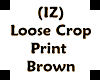 (IZ) Crop Print Brown