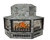 gray stone fire place
