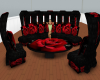 Red rose sofa set