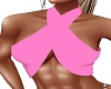 Pink Cross Neck Crop