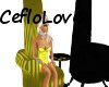 arm chair yellow and bla
