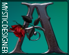 Gothic Rose Letter A