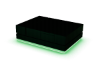 Neonlit green Table.