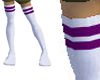 Tube socks purple stripe