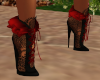 Black N Red Ruffle Boots