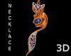 CA 3D Gold Fox Necklace