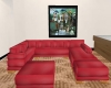 red leather  couch