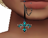 Blue Cross Pierced Mouth