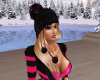 blk / pink winter hat 